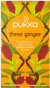 PUKKA THREE GINGER ORGANIC HERBAL TEA BAGS x20